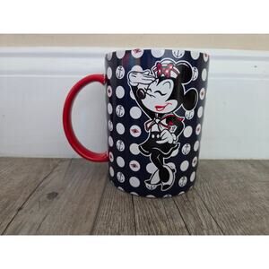 Disney Cruise Line Ahoy Minnie Mouse Nautical Polka Dot Coffee Mug Sailor 12oz
